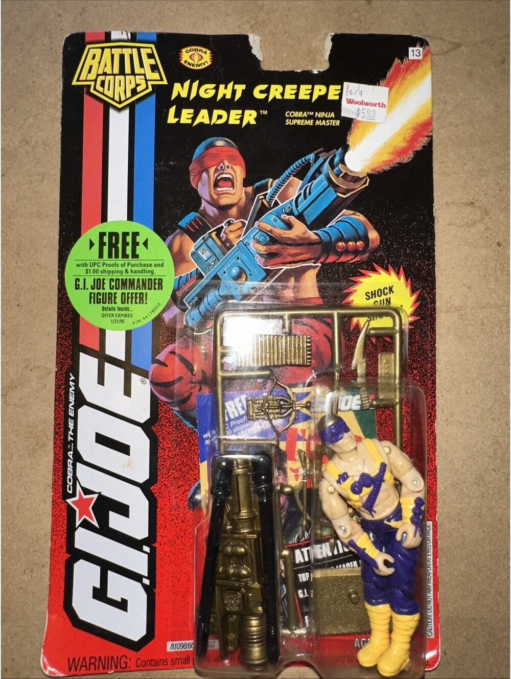 Hasbro G.I. Joe Battle Corps Night Creeper Leader Action Figure W/ Gun Set V2